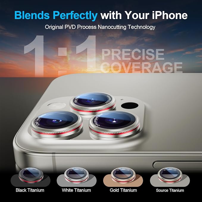 X-it 2-Pack Camera Lens Protector for iPhone 16/15/14 Pro Max&16/15/14 Pro, [Shatterproof & Impact Resistant] 9H High-Alumina Tempered Glass, Anti-Scratch, Dustproof, Strong Adsorption, Case Friendly, Ultra HD Clear