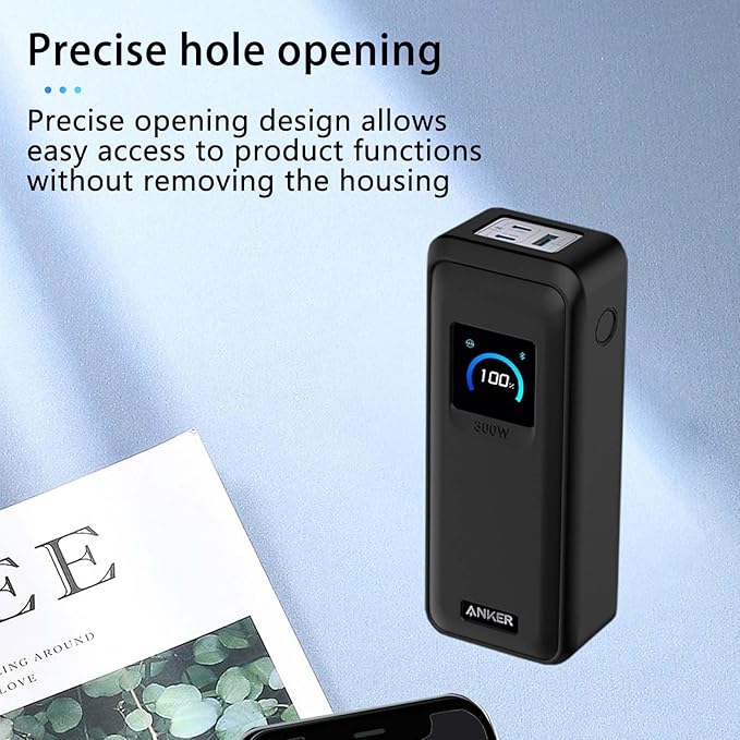 Case for Anker Prime Power Bank(26,250mAh 300W),NOUKAJU Silicone Protective Case,Drop-Proof,Scratch-Proof,Shock-Proof,Dust-Proof,Protective Cover for Anker Prime 26,250mAh Power Bank 300W(Black)