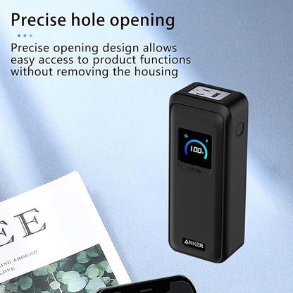 Case for Anker Prime Power Bank(26,250mAh 300W),NOUKAJU Silicone Protective Case,Drop-Proof,Scratch-Proof,Shock-Proof,Dust-Proof,Protective Cover for Anker Prime 26,250mAh Power Bank 300W(Black)