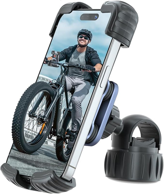 Hiboy Motorcycle Phone Mount Holder - Upgrade Vibration Dampener - 360° Rotatable Bicycle Phone Holder, Bike Scooter Handlebar Phone Clip for 5.1" - 6.8" Smartphones