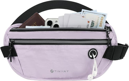 Slim Running Belt for Women Men Runners Fanny Packs With Phone Holder Hidden Pockets Exercise Waist Bag for Marathon Workout