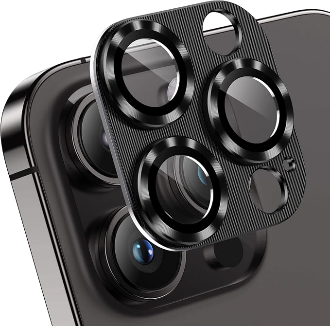 AFARER [2 Pack Camera Lens Protector for iPhone 14Pro/for iPhone 14 Pro Max,Ultra HD Camera Lens Protector,Upgraded Metal Tempered Glass 9H Hardness Anti-Scratch Len Protectors（Black）