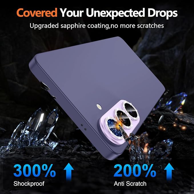 for Samsung Galaxy S26 Plus Camera Lens Protector, Electroplated Matte Back with 9H Tempered Glass Lens Protector, [Strong Adsorption] [Case-Friendly] Metal Ring HD Lens Cover, Purple Diamond