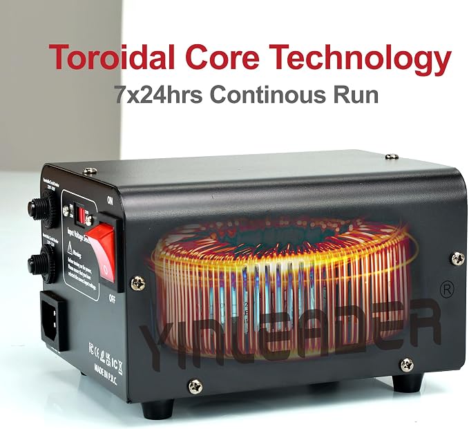 Yinleader Voltage Converter 800W Step Up/Down Transformer 110V to 220V | for use European, UK and More Overseas appliances in The US/CA/MX [110V US Power Cord Included Only, No 220V Cord]