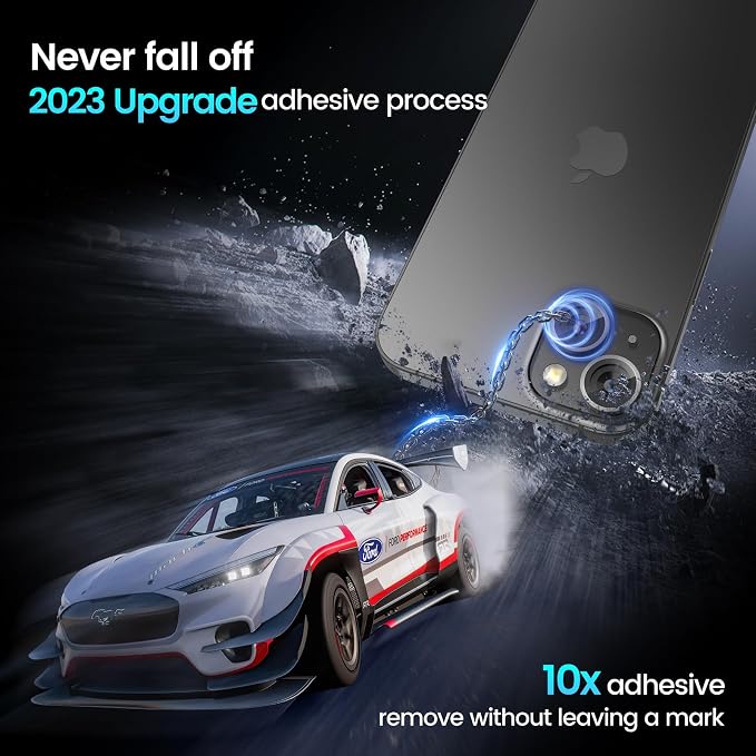 Camera Lens Protector for iPhone 15 Plus 6.7" ＆ iPhone 15 6.1"[Picture Perfect], Tempered Glass, 98% Transmittance, 10 Time Anti-Broken, Easy to Install, Case Friendly - Black