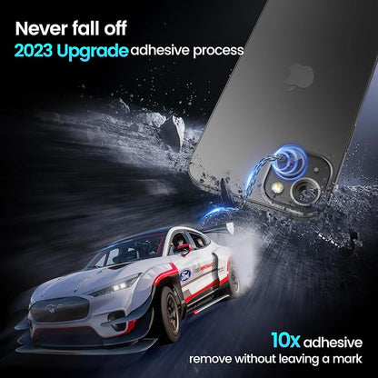 Camera Lens Protector for iPhone 15 Plus 6.7" ＆ iPhone 15 6.1"[Picture Perfect], Tempered Glass, 98% Transmittance, 10 Time Anti-Broken, Easy to Install, Case Friendly - Black