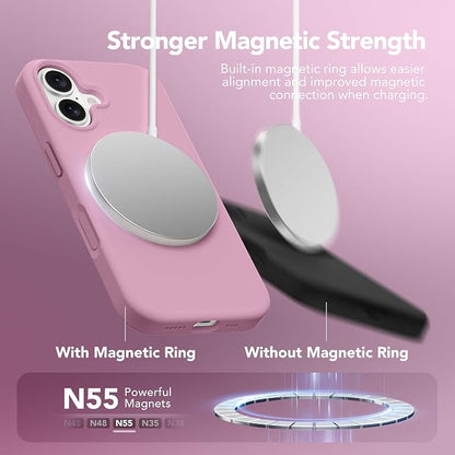 GONEZ Magnetic for iPhone 17 Case, Compatible with MagSafe, [Screen Protector + Camera Lens Protector], Liquid Silicone Anti-Scratch Shockproof Protective Phone Case 6.3 inch, Blackcurrant