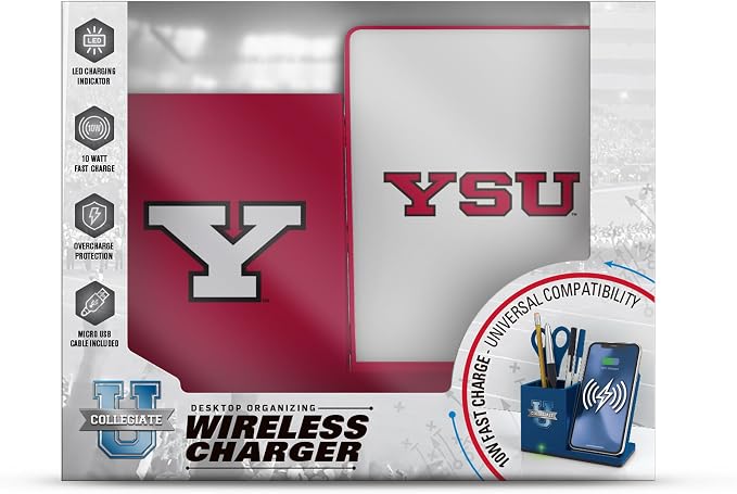 SOAR NCAA Unisex Wireless Charging Stand with Desktop Organizer