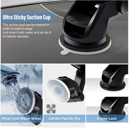 SONKIR Car Phone Mount, Dashboard & Windshield Cell Phone Holder Stand with One-Touch Design 360° Rotation for All Smartphones