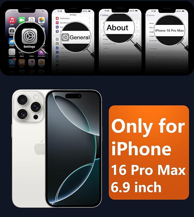 FNTCASE for iPhone 16 Pro-Max Case: [Compatible with Magsafe] Translucent Matte Magnetic Phone Cover - Military Grade Drop Protection Shockproof Protective Cases - Black