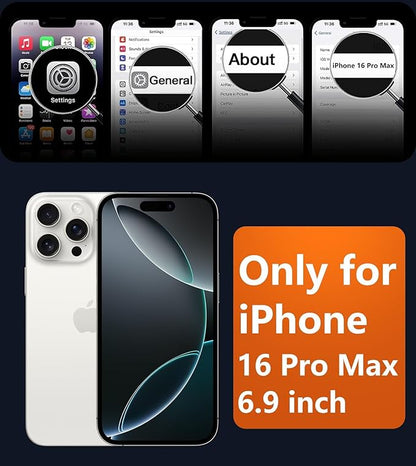 FNTCASE for iPhone 16 Pro-Max Case: [Compatible with Magsafe] Translucent Matte Magnetic Phone Cover - Military Grade Drop Protection Shockproof Protective Cases - Black