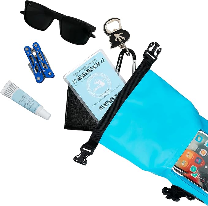 geckobrands Waterproof Phone Tote with 2L Dry Bag and Adjustable Strap – Protect Your Phone and Valuables While on The Go