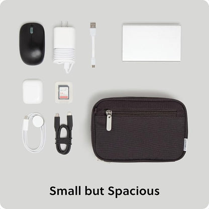 U Brands Canvas Tech Organizer Pouch 9 Compartments, 7.8 x 5 Inch Cable Organizer Bag for Travel, Cord Organizer for Cables, Earbuds, Flash Drives and Accessories – Slate