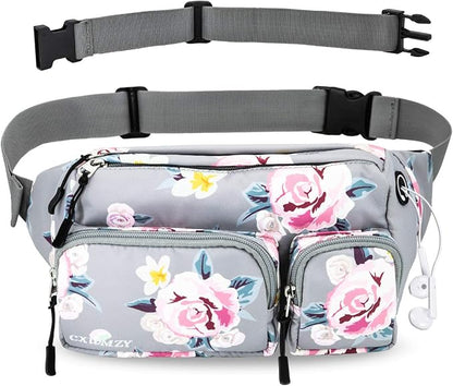 CXWMZY Fanny Packs For Women & Men, Waist Bag Hip Bum Bag Strap Extension Large Capacity Easy Carry Any Phone Passport Wallet for Outdoors Workout Traveling Casual Running Hiking Cycling Dog Walking