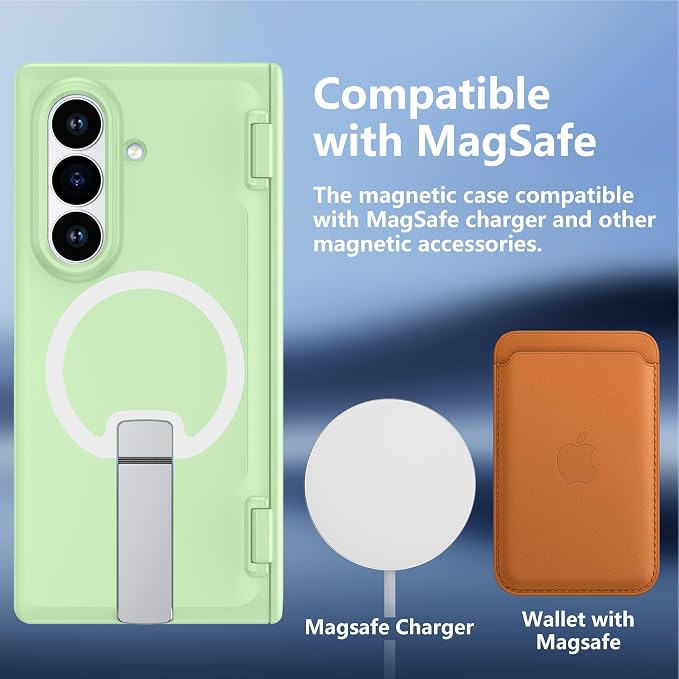 For Samsung Galaxy Z Fold 8 Ultra Case with Kickstand & Screen Protector | MagSafe-Compatible,Military Grade Drop Tested Non-Slip Slim Shockproof Case for Samsung Galaxy Z Fold 8 Ultra-Matcha Green
