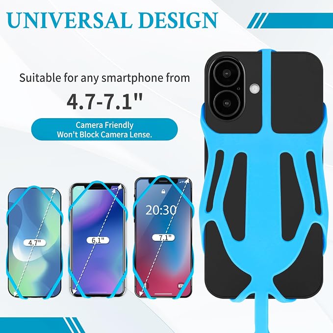 HOTEMIA Silicone Phone Lanyard Holder with Carabiner, Universal Phone Strap,Anti-Theft Phone Case with retractable tether