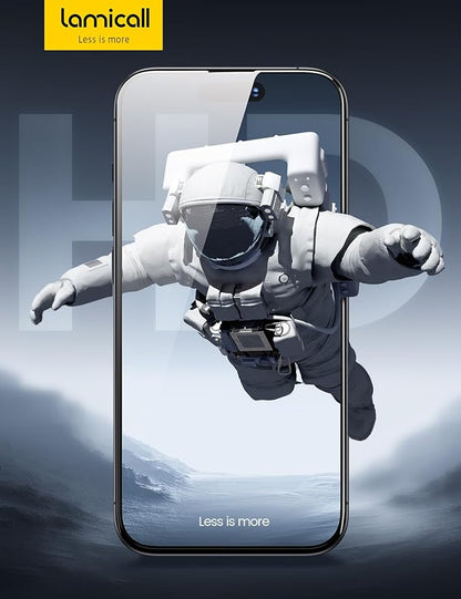 Lamicall 2+2 for iPhone 16 Plus Max Screen Protector (6.7") with Camera Lens Protector, [Top 9H Tempered Glass Film], Easy Alignment, Anti-Scratch, 0 Bubbles, HD Clear for iPhone 16 Plus - 2 Pack Each