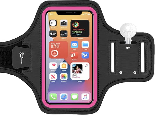 Waterproof Cell Phone Armband, 6.8 Inch x 3.2 Inch Enlarge Phone Bag Phone for Running, Footing, Sports and Mountaineering (Red)