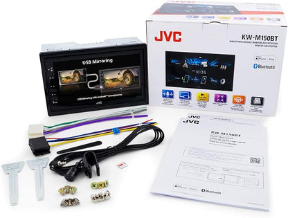 JVC KW-M150BT Bluetooth Car Stereo Receiver with USB Port – 6.75" Touchscreen Display - AM/FM Radio - MP3 Player Double DIN – 13-Band EQ (Black)