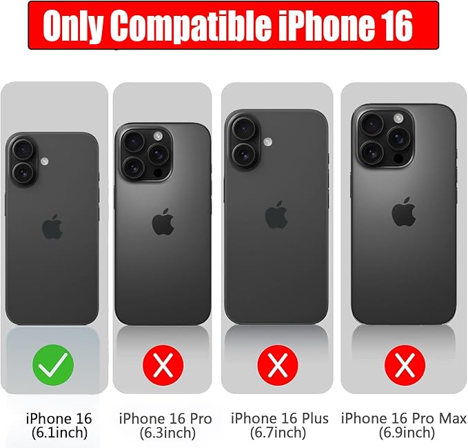 Battery Case for iPhone 16,Full Encircle 10000mAh High Capacity Rechargeable Portable Charger Case Extended Battery Pack Compatible with iPhone 16 (6.1 inch) Wireless Charging Cover with Carplay-Black