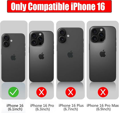 Battery Case for iPhone 16,Full Encircle 10000mAh High Capacity Rechargeable Portable Charger Case Extended Battery Pack Compatible with iPhone 16 (6.1 inch) Wireless Charging Cover with Carplay-Black