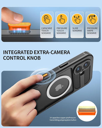 Lanhiem Magnetic for iPhone 16 Waterproof Case, Built-in Privacy Screen Protector, Compatible with MagSafe, Anti-Spy Full Body Phone Case for iPhone 16 6.1", Black