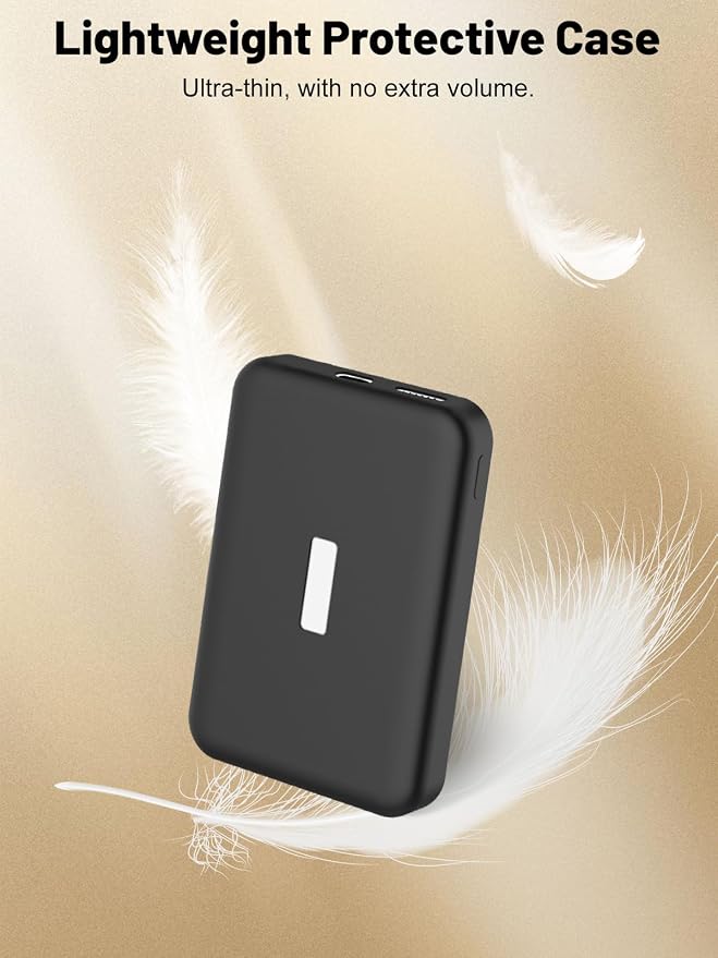 Silicone Protective Case Compatible with Anker MagGo Power Bank 10,000mAh 15W, Full-Body Protective Cover with Precise Cutouts, Shockproof & Scratch-Resistant Sleeve (Black)