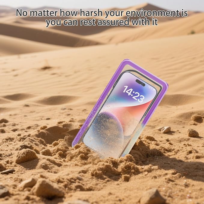 Premium Waterproof Phone Pouch with Lanyard,7.5'' Floating Waterproof Phone Case/Bag for Snorkeling IPX8/Underwater HD Photo/Touch Compatible with iPhone 17/16/15/14 Pro Max Samsungs-Purple