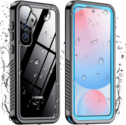 Temdan for Samsung Galaxy S24 FE Case Waterproof, [Military-Grade Drop Protection] [IP68 Underwater] Full Body Heavy Duty Rugged Shock-Proof Case for S24 FE 6.7''-Blue