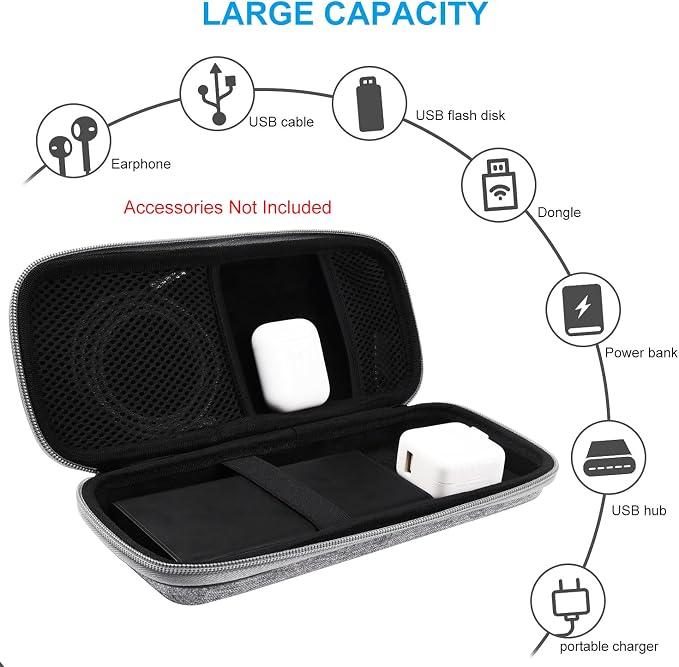 SKYNEW Powerbank Hard Travel Case Compatible RAV Power 26800/20100/20000mAh, Anker Power Core 26800mAh/ PowerCore +26800mAh, ROMOSS 30000mAh, Miady Charger, Ekrist, Lab599 Tx500 Radio(Light Grey)