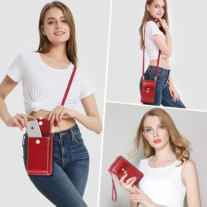 HUANLANG Small Crossbody Phone Bags for Women Leather Cell Phone Purse Wallet | Small, Cell Phone