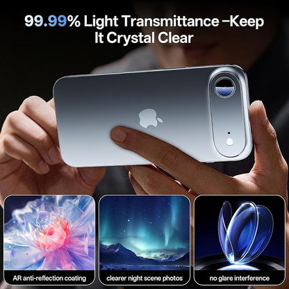 Camera Lens Protector for iPhone Air 6.5"（2025）-Single Piece,Ultra Thin Aluminum Alloy Frame,9H Dual-Strength Glass with 99% AR Light Transmittance,Case Friendly, Light Blue