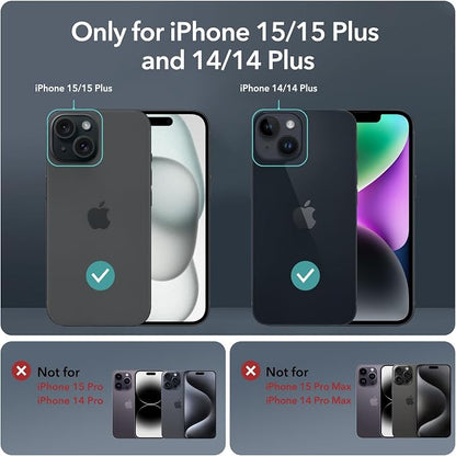 ESR 2 Pack Camera Lens Protector for iPhone 15/15 Plus/14/14 Plus, Ultra-tough HD Individual Lens Protectors, Scratch Resistant, Ultra-thin Tempered Glass, Armorite Series, Clear