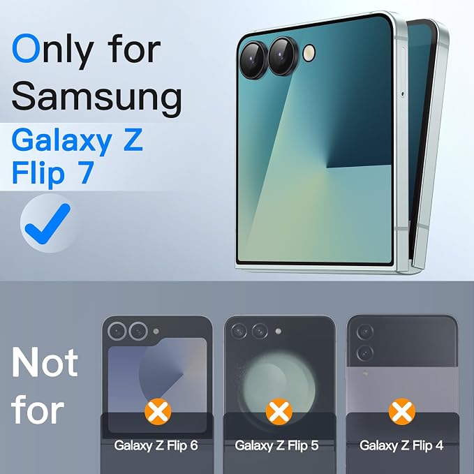 JETech Front Privacy Screen Protector for Samsung Galaxy Z Flip 7, 2-Pack | Anti-Spy 9H Tempered Glass, Easy Installation Tool, Case-Friendly