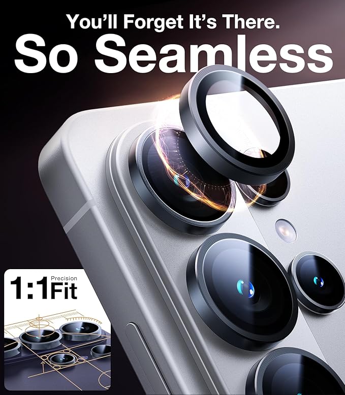 UltraGlass Top 9H+ Armor for Samsung Galaxy S26 Ultra Camera Lens Protector [No.1 Military Grade Shatterproof] S26 Ultra Camera Lens Protector Longest Durable Easy Install, Black
