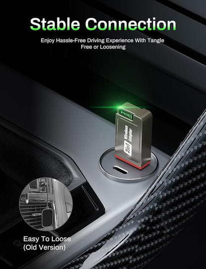 2026 Wireless CarPlay Adapter Support Apple CarPlay & Android Auto, 2-in-1 USB A & USB C Mini Bluetooth Dongle Convert Wired to Wireless Compatible with iPhone & Android