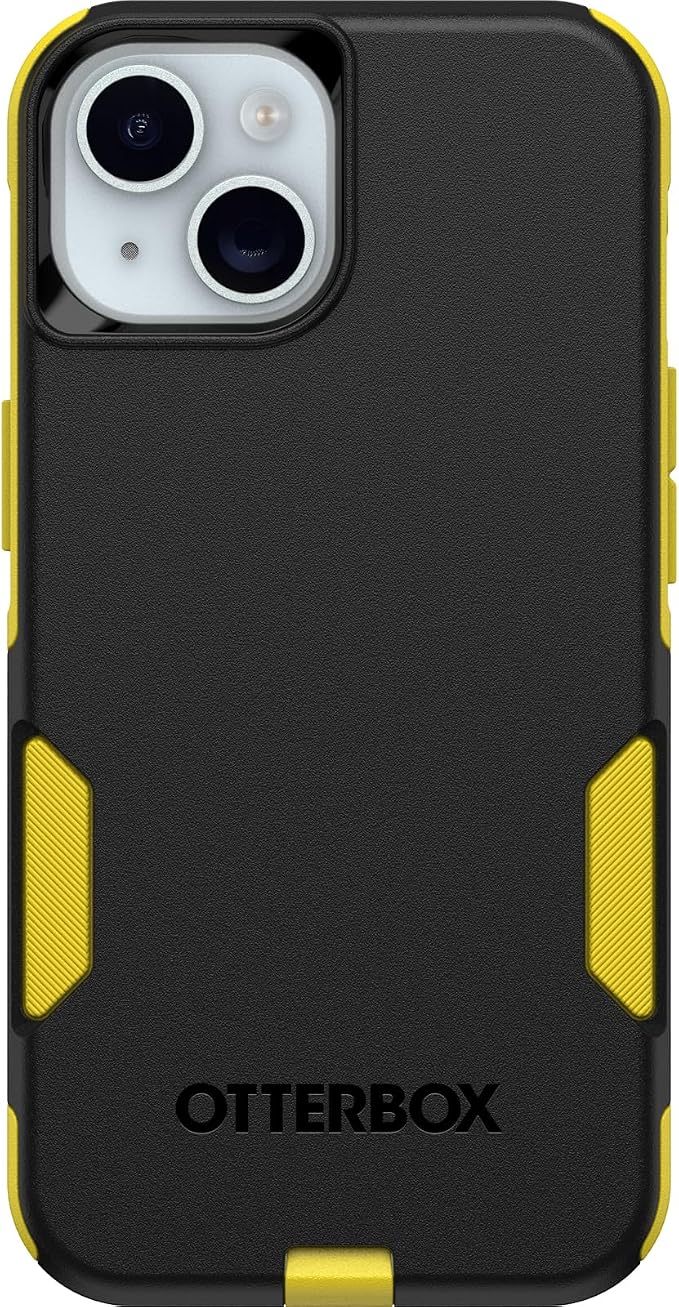 OtterBox iPhone 17e, iPhone 16e, iPhone 15, iPhone 14, & iPhone 13 Commuter Series Case - Night (Black & Yellow), Slim & Tough, Pocket-Friendly, with Port Protection