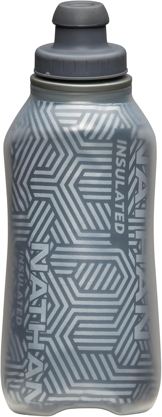 Nathan SpeedDraw 2 Insulated Handheld Running Water Bottle Flask – Double-Wall Insulation, Ergonomic Grip, Blast Valve Cap, Phone & Key Storage Pockets, Reflective Design, 12oz Insulated - Deep Teal
