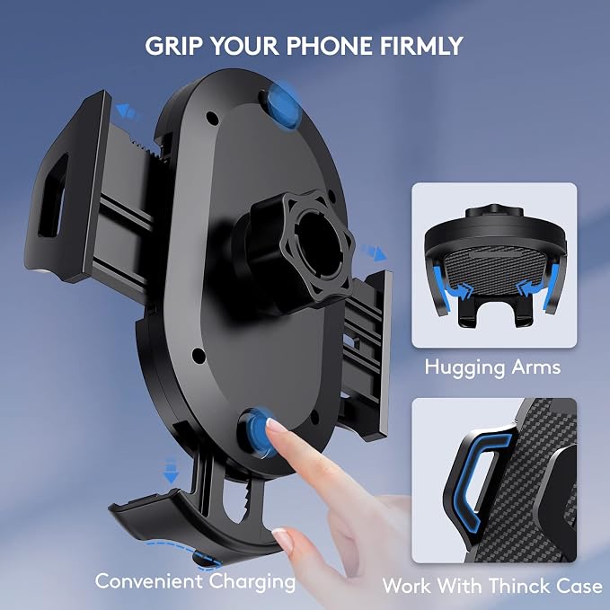 Universal Car Phone Holder, Strong Suction Cup Super Stable Phone Mount for Car Fit for iPhone 16 15 14 Pro Max All Smartphones