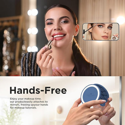Magnetic Suction Cup Phone Mount, Compatible with MagSafe, Silicone Octo Cup Buddy Sticky Grip Holder for iPhone and Android, Removable Hands-Free Selfie/Video for TikTok, Azure Blue