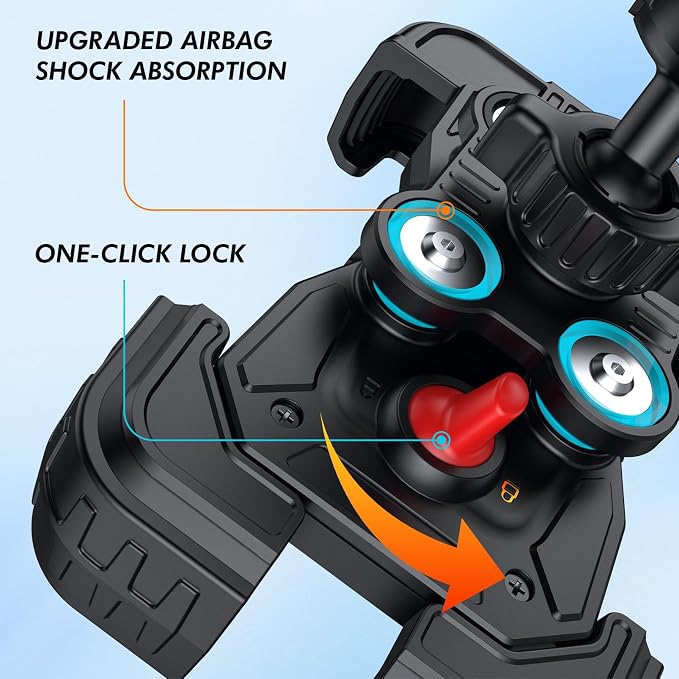 Motorcycle Phone Holder - [Metal Tie Rod] with Vibration Dampener, Adjustable Handlebar Bike Cell Phone Mount, Motorcycle Bicycle E-Bike Scooter Fit iPhone 16/15/14/13 Pro Max, 4.7-7.0" Phones