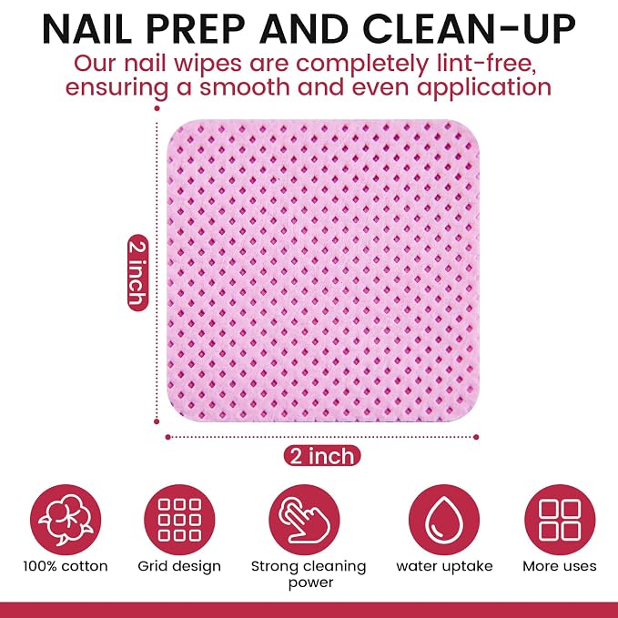 2000PCS Lint Free Nail Wipes for Gel Nail Polish Absorbent Soft Gel Nails Wipes Eyelash Extension Glue Nail Cleaning Pads for Nails Art Supplies