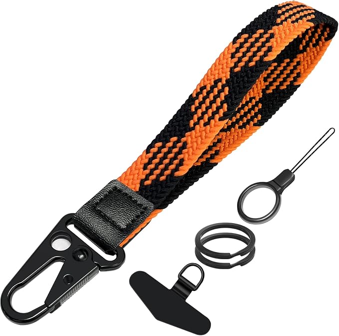 Stretchy Wristlet Keychain, Wrist Lanyard Strap Key Chain Holder to Hold Keys Wallet Phone ID Badge for Men Women