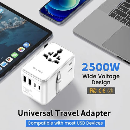 70W Charger with USB-C & USB-A Multiple Ports - Travel Adapter Use in Hotels Airports & Cruises - Type-C & A Safe for Phones & Cameras, A Reliable Choice for Users in Daily Travel