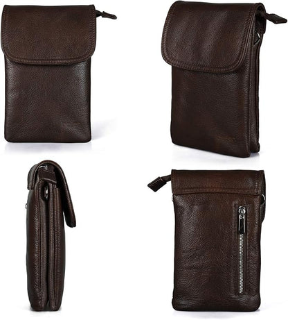 befen Genuine Leather Small Crossbody Bags for Women Cell Phone Bag Cross Body Purses,Silver Zipper