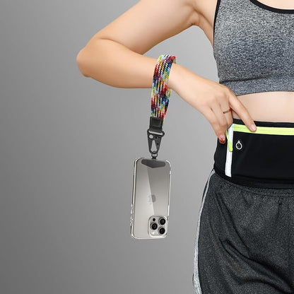 Stretchy Wristlet Keychain, Wrist Lanyard Strap Key Chain Holder to Hold Keys Wallet Phone ID Badge for Men Women