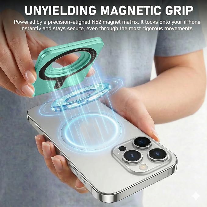 Magnetic Tripod for iPhone, Aluminium Phone Tripod Stand Compatible with Magsafe iPhone 17/16/15/14/13/12 Series, Foldable Strong Magnetic Phone Stand & Travel Essentials Accessories