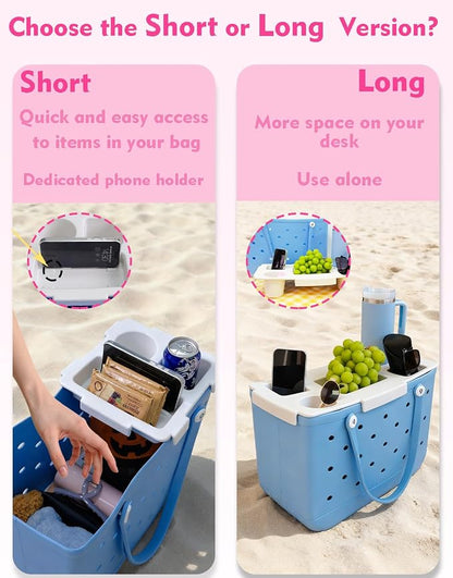 Top Cup Phone Holder Tray Storage Lid for Stanley Compatible with Bogg Bag XL Cover, Cup Organizer Holder Waterproof Silicone Multifunctional Storage Box for Outdoor Beath Camping Travel (Red, XL)