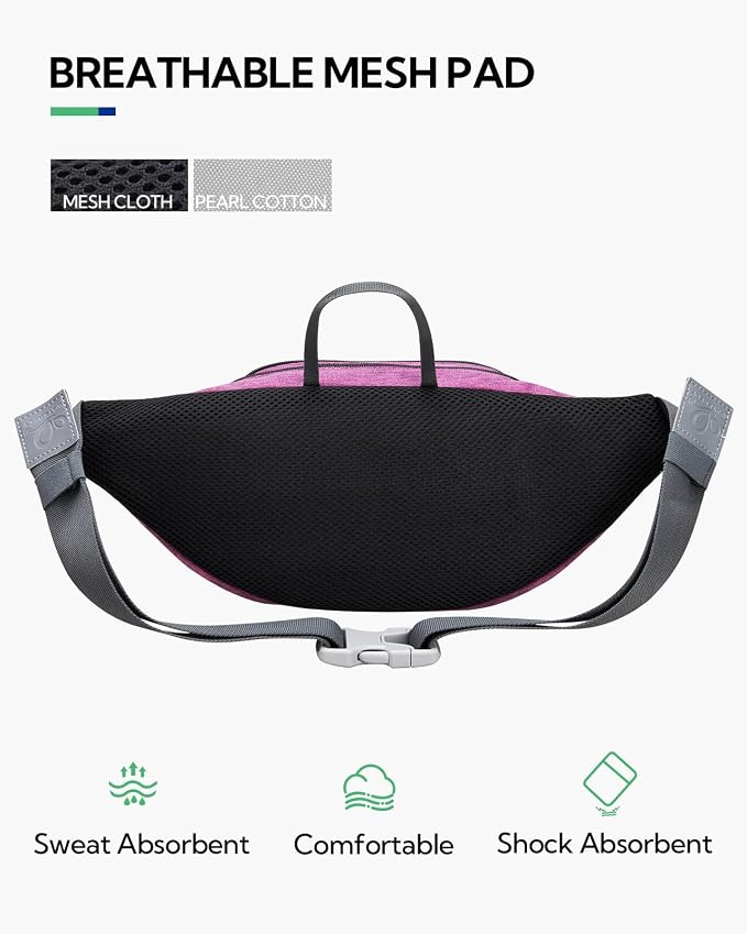 WATERFLY Large Fanny Pack Waist Bag: Multipocket Woman Man Waist Pack Runner Hip Pouch Purse Belt Bag Water Resistant Bum Bag Fit All Phones for Walking Jogging Running Cycling Travelling Hiking