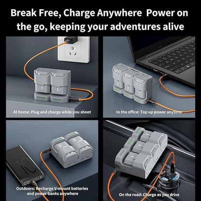 Dual Slot Battery Charger, 2H Fast Charging Case, Compatible with R5 R6 Mark II R6 Mark III 5D IV 7D II